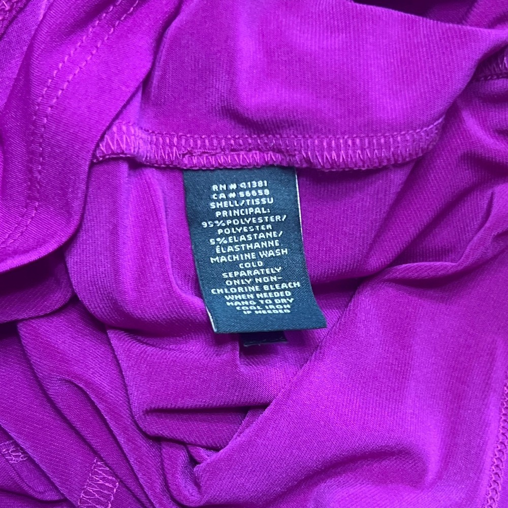 Lauren Ralph Lauren Purple Cowl Neck Ruched Sheath Dress Womens Cocktail Formal - Picture 7 of 8